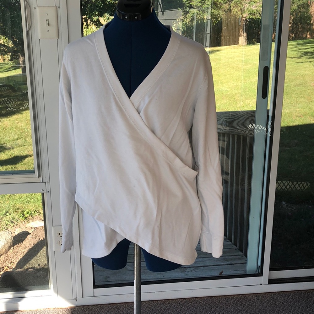 Faux wrap around lightweight sweatshirt